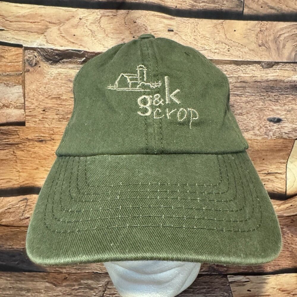 G & K Crop Hat Cap Green Adjustable Hook & Loop Strap Farm Barn Logo Agriculture